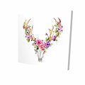 Fondo 12 x 12 in. Deer Skull with Flowers-Print on Canvas FO2787554